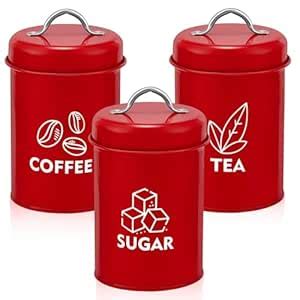 Buy FROGTAIL Metal Kitchen Canister Set, Coffee Tea Sugar Storage ...