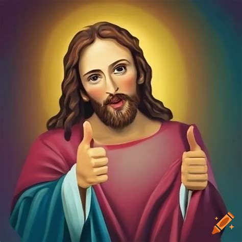 Jesus Thumbs Up Drawing