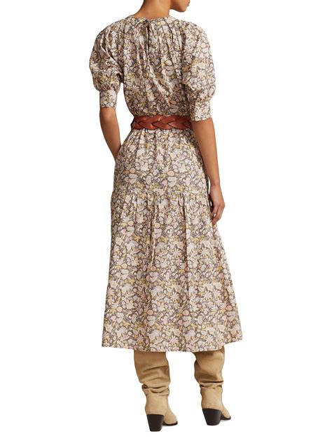 Compra Polo Ralph Lauren - Vestido Hazlee Floral Poplin Drawstring Midi ...
