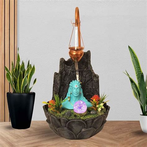 Art N Hub Lord Adiyogi Shiva Fengshui Antique Look Water Fountain Vastu ...