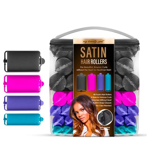 Amazon.com : My Beauty Spot Heatless Rollers - Satin Hair Rollers ...