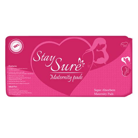 Stay Sure Maternity Pads – Pack of 3 (10 Pads per Pack with Waistband ...