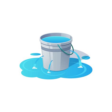 Water leaking from bucket vector illustration. 14071356 Vector Art at Vecteezy