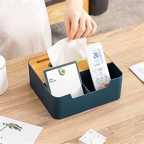 Amazon Brand-Eono Tissue Paper Storage Holder Wooden Cover, Stationery ...