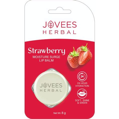 Jovees Strawberry Moisture Surge Lip Balm | Hydrates | Rejuvenates ...