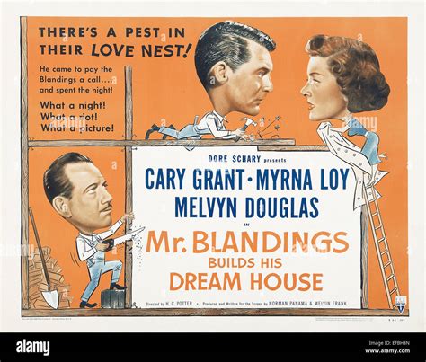 MELVYN DOUGLAS, CARY GRANT, MYRNA LOY POSTER, MR. BLANDINGS BUILDS HIS ...