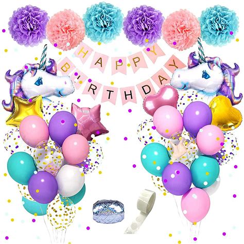 Buy Unicorn Birthday Decorations for Girls Large Unicorn Balloons ...