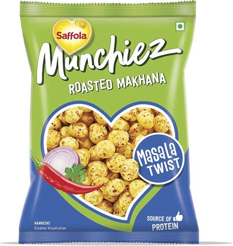 Saffola Munchiez Roasted Makhana Masala Twist, Tasty and Healthy Snacks ...