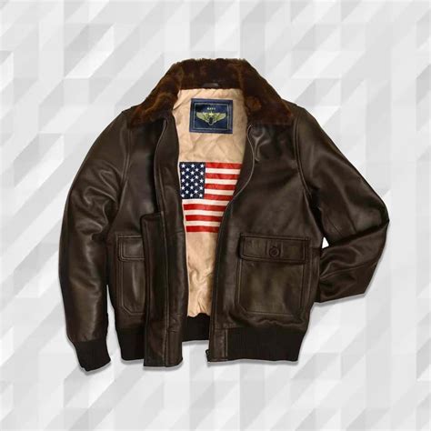 Handmade Flight Leather Jacket Premium US Bomber A2 Jacket Men Navy G-1 ...