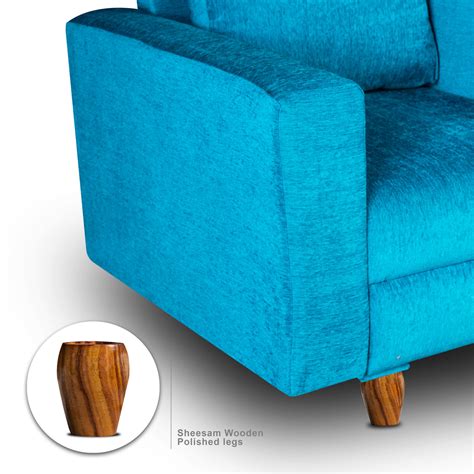 Buy Rio 1 Seater Sofa- ( Premium Molfino Fabric- Sky Blue ) - Seventh ...