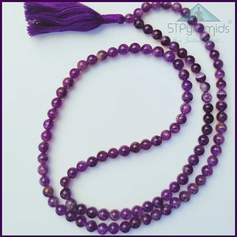 Authentic Amethyst Mala Beads (108) – Healing & Spiritual Meditation A ...