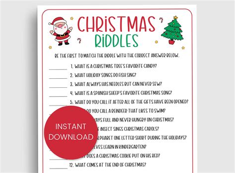 Christmas Riddles With Answers, Riddle Me This, Games for Kids, Games ...