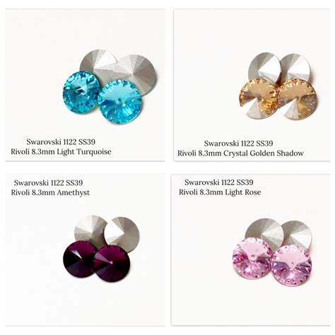 Swarovski 1122 SS39 Rivoli Chaton 8mm Light Turquoise Light Rose ...