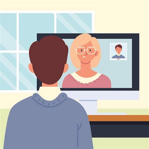 Online job interview by computer | Premium Vector