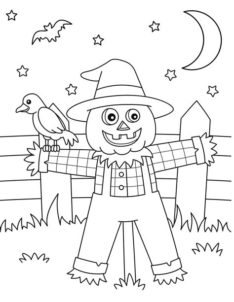 Scarecrow Colouring Pages Free