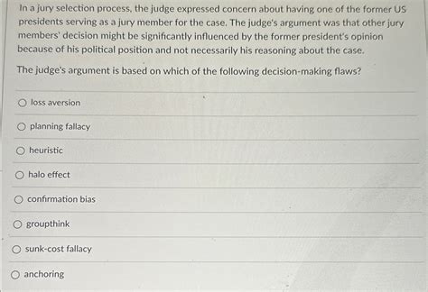 Solved In a jury selection process, the judge expressed | Chegg.com