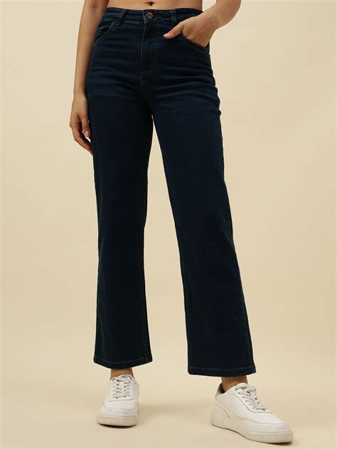 Dark Blue Straight Fit Stretchable Jean | Beatnik India
