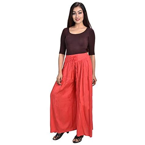 Buy M/S Prakriti Women Malai Lycra Palazzo (PARP018 Red) at Amazon.in