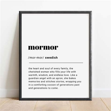 Mormor Swedish DIGITAL Definition Print, Grandmother Gift, Swedish ...