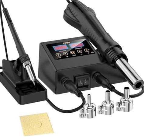 WEP 882D Soldering Iron Station 2-IN-1 SMD Hot Air Rework Station with ...