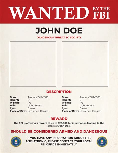 Fbi Wanted Poster Template 90+ Most Wanted Poster Template Silhouettes