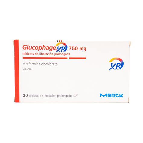 Glucophage Xr Metformina 750 Mg Caja X 30 Tabletas Merck