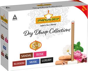 MANGALDEEP Dry Dhoop Sticks 5in1 Collections - bamboless incense (5 ...