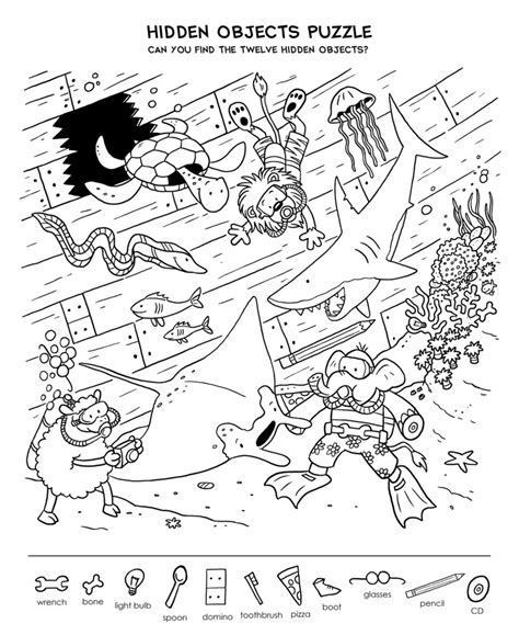 Highlights Hidden Object Printables | Hidden picture puzzles, Hidden ...