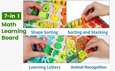 Kidology Wooden Montessori Children Toy, 7 in-1 Wooden Puzzle Toys Set ...