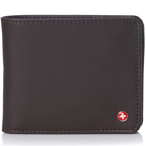 Buy Alpine Swiss RFID Safe Mens Leather Wallet Deluxe Capacity Coin ...