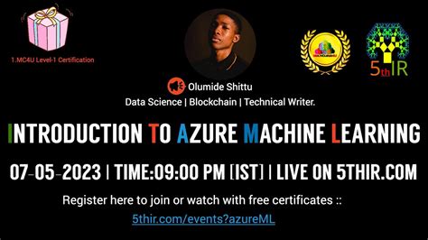 Introduction to Azure Machine learning, May 7 2023 | Online Event ...