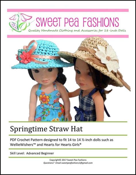 Doll Crochet Straw Hat Pattern Tutorial 的图像结果
