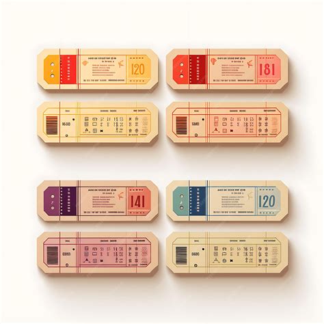 Premium AI Image | A Set Frame of Ticket Paper Faded Ticket Stub Colors ...