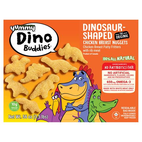 Yummy Dino Buddies The Original Dinosaur-Shaped Chicken Breast Nuggets ...