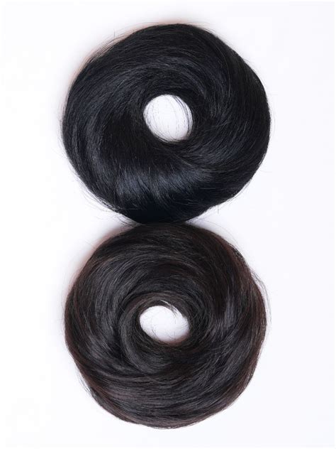 Human Hair Donut Scrunchie Black | Nish Hair