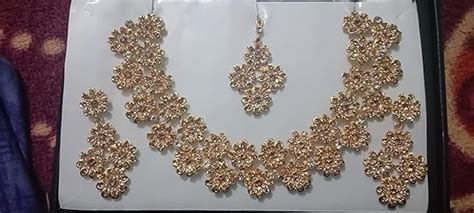 ZAVERI PEARLS Gold Tone Embellished With Austrian Diamonds And Pearls ...