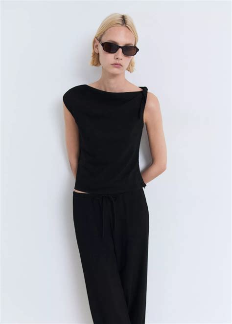 Drawstring straight trousers - Women | MANGO OUTLET Greece
