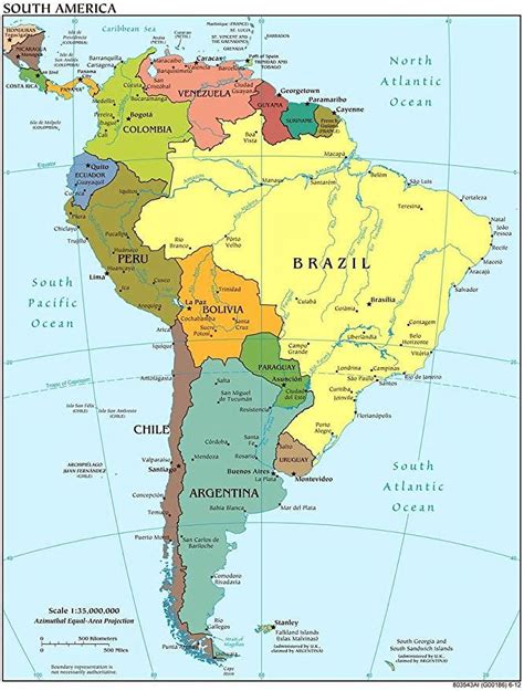 Latin America Capital Cities Map