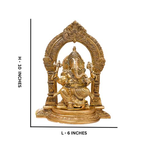 Chaturbhuja Lord Ganesha Seated on Throne | Brass Ganesha Statue – The ...