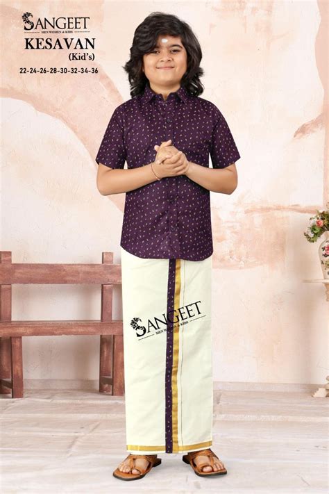 Sangeet Kesavan Kids Slub Cotton Shirt With Vesti Collection