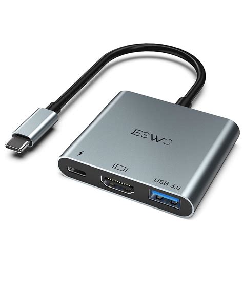 JESWO USB-C Digital AV Multiport Adapter MacBook HDMI Adapter with 4K ...