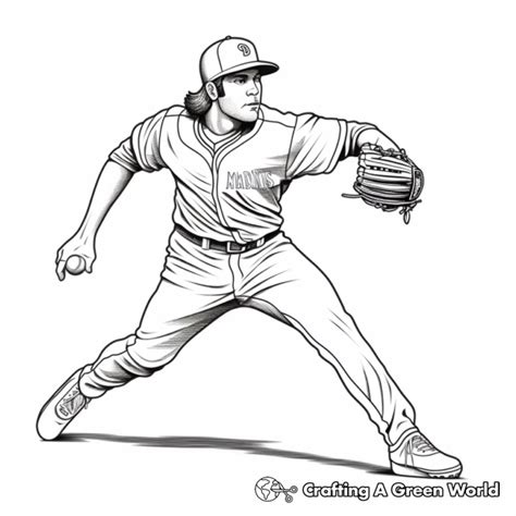 Baseball Pitcher Coloring Pages 的图像结果