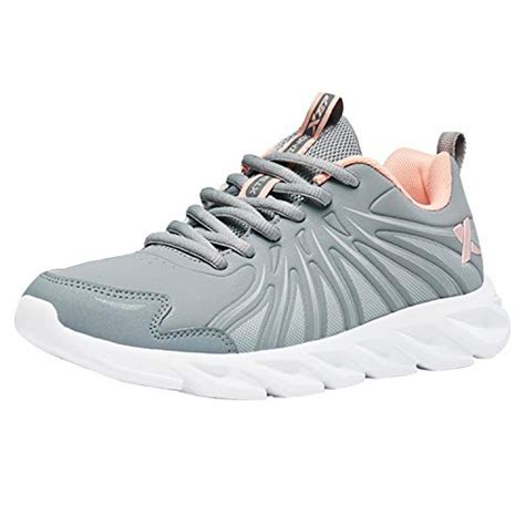 Buy XTEP Women's Grey Synthetic Leather Upper Lightweight Sports ...