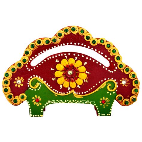 Gungun Creations Multi- Coloured Wood Peacock Tissue Holder : Amazon.in ...