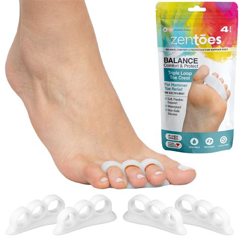 ZenToes Hammer Toe Straightener Crests for Bent Toes Corrector Cushion ...