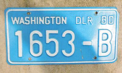 Vintage 1980 State of WASHINGTON DEALER LICENSE PLATE Collector ...