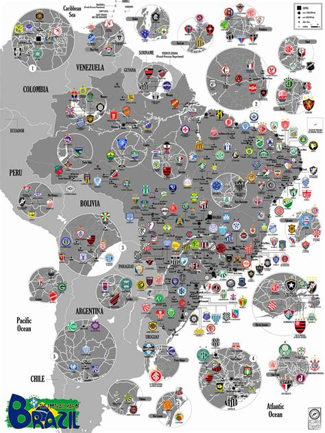 Atlas do Futebol Brasileiro - mapa de todos os times da Série A aos estaduais : r/brasil