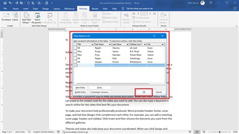 Microsoft word Mailing Tab (Hindi) | Mail Marge in Hindi