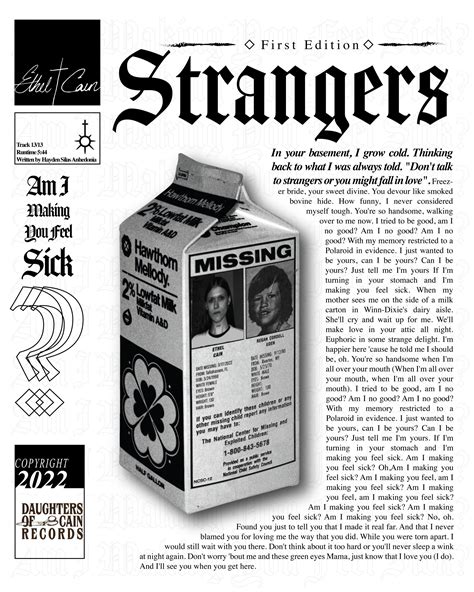 Strangers by Ethel Cain Poster - Etsy