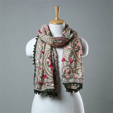 Buy Handcrafted Phulkari Embroidered Stoles